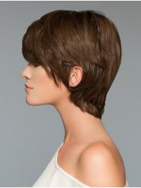 Brown Cropped Straight Boycut Wig Short – Trendy Human Hair