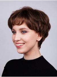 Women’s Short Boycut Wig – Capless Wavy Remy Human Hair