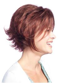 Short Auburn Human Hair Wig – 11" Straight Lace Front Design