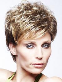 Glueless Lace Front Wigs Short – Brown Layered Cropped 4" Human Hair