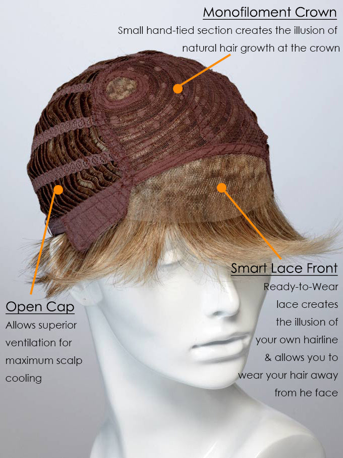 Glueless Lace Front Wigs Short – Brown Layered Cropped 4" Human Hair
