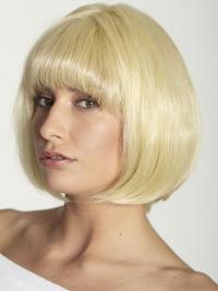 Blonde Human Hair Bobs Wig – Natural Style For Women