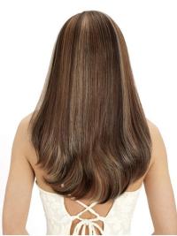 22" Straight Light Brown Human Hair Wig – Lace Front Natural Look