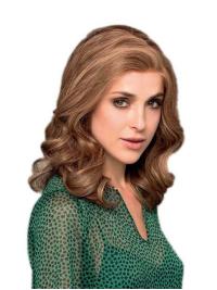 Brown Wavy Wig – 16 Inch Human Hair, Women's Style