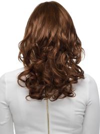 Women Wavy Brown Real Human Hair Wig – 16 Inch Long