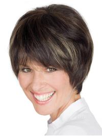 Short Brown Human Hair Wig – Straight Lace Front, Affordable Price