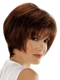Women Auburn Chin Length Human Hair Wig – Straight Lace Front