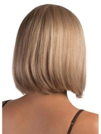 Chin Length Blonde Bob Wig – Straight Lace Front, Human Hair