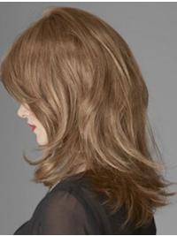 Affordable Long Wavy Human Hair Wig – Shoulder Length, Natural