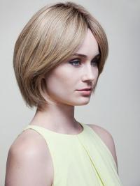 Chin Length Straight Blonde Wig – Real Human Hair Fashionable