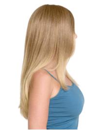 Natural Style Blonde Wig – 23" Long Human Hair For Women