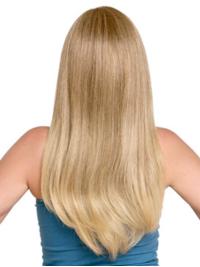Natural Style Blonde Wig – 23" Long Human Hair For Women