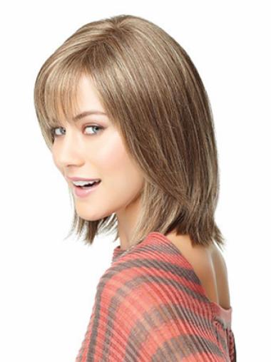 Blonde Straight Human Hair Bob Wig – Shoulder-Length