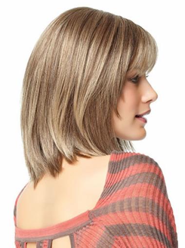 Blonde Straight Human Hair Bob Wig – Shoulder-Length