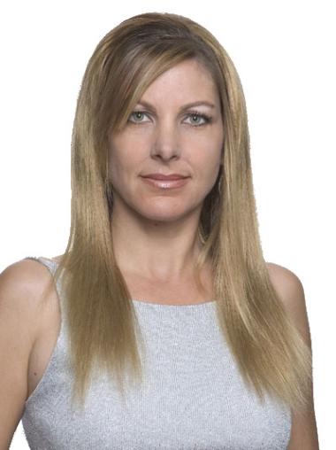 Long Blonde Straight Human Hair Wig – Natural Look