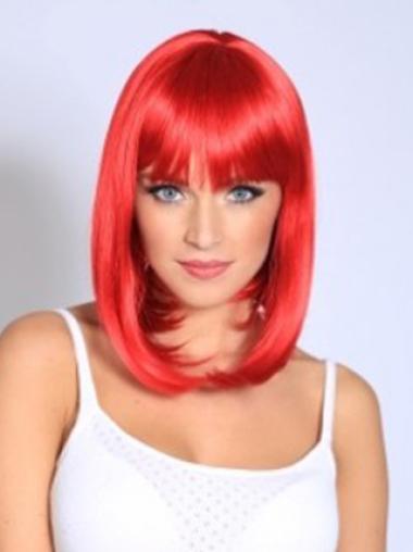 14" Natural Lace Front Wig with Bangs – High Quality