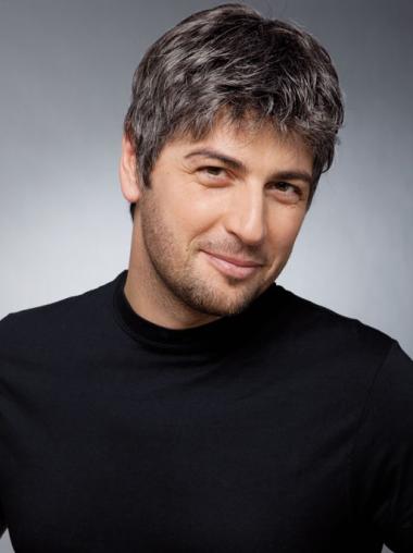 Durable 6-Inch Short Grey Wig for Men – High Quality
