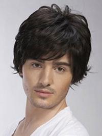 Short New Natural Hair Wigs for Men, Remy Human Hair