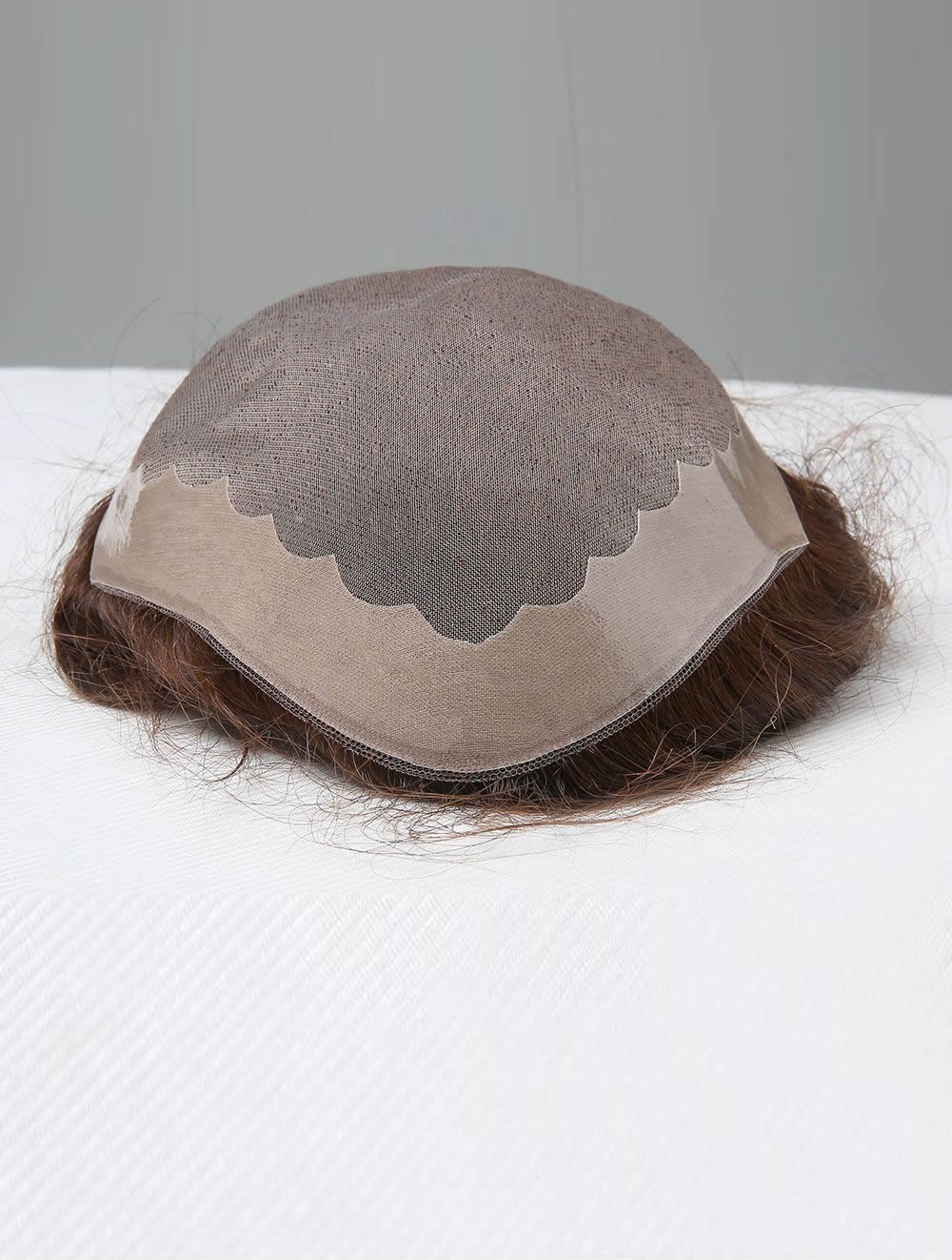 Men’s Stylish 4” Synthetic Wig – Monofilament Toupee Design