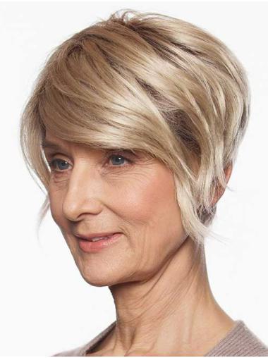 Trendy Blonde Straight Boycut Wig – Short Synthetic Hair
