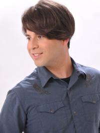 Straight 8 Inch Lace Front Remy Human Hair Wig for Men