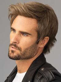 Brown Monofilament Synthetic Short Boycut Wig – 4" Straight Hair