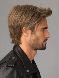 Brown Monofilament Synthetic Short Boycut Wig – 4" Straight Hair