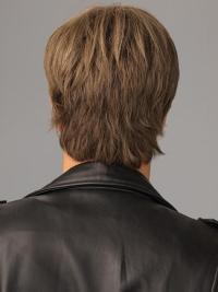 Brown Monofilament Synthetic Short Boycut Wig – 4" Straight Hair