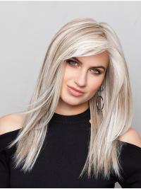 Long Grey Synthetic Wig 16" Straight for Daily Wear
