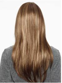 Long Brown Synthetic Wig Layered Top Wavy Lace Front Cap