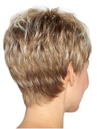 Capless Synthetic Wig 8" Wavy Short Boycut Ombre Two Tone Style
