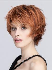 Ladies 6 Inch Wavy Synthetic Wig Short Style with Bangs