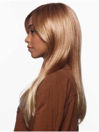 Layered Blonde Synthetic Wig Long Wavy Monofilament Style