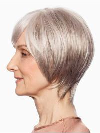 White Lace Front Bob Wig Straight Chin Length Synthetic Durable