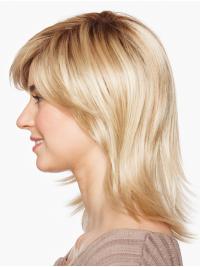 12" Layered Straight Blonde Synthetic Wig Chin Length