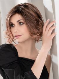 Great Auburn Monofilament Synthetic Wig - Chin Length Wavy Bob Style