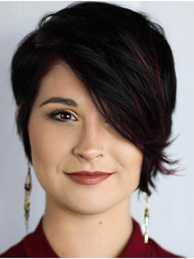 6" Lace Front Straight Boycuts Synthetic Wig – Short Hairstyle