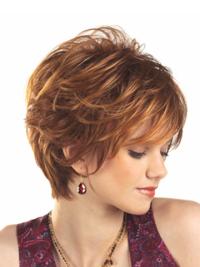 Auburn Wavy Layered Capless Wig – Short Synthetic Hair for Women