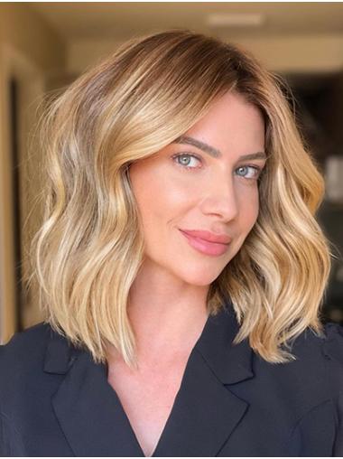 Chin Length 12" Blonde Synthetic Wig for Women – No Bangs Sale