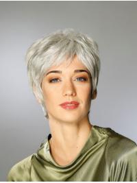 Lace Front Grey Boycut Wig – Short Synthetic Hair for a Natural Look
