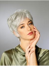 Lace Front Grey Boycut Wig – Short Synthetic Hair for a Natural Look