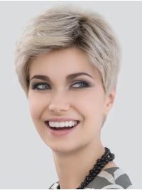 Short Grey Boycuts Synthetic Lace Front Women Wig
