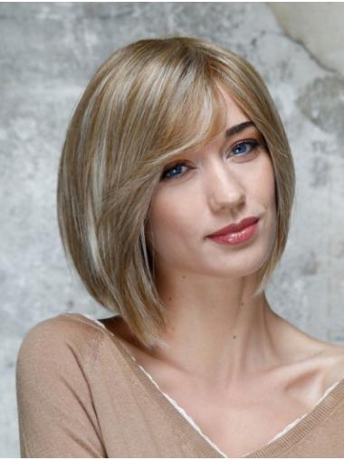 Synthetic Blonde Bob Wig Straight Chin Length Modern Style