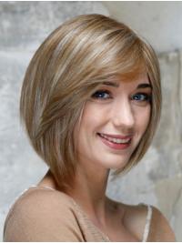 Synthetic Blonde Bob Wig Straight Chin Length Modern Style