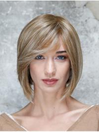 Synthetic Blonde Bob Wig Straight Chin Length Modern Style