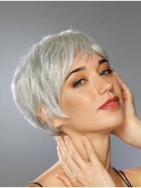Synthetic Short Grey Wig Boycuts for Women