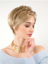 Blonde Straight Boycut Wig – Short Synthetic Lace Cap Easy Wear Design
