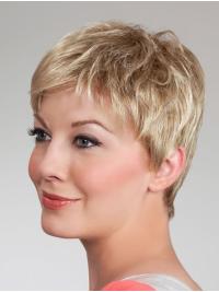 Short 6" Synthetic Wig for Seniors – Boycuts Capless Wig for Elderly Women