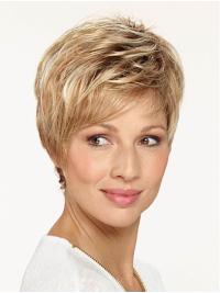 Synthetic Short Straight Boycut Wig Capless