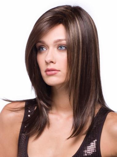 Auburn Long Straight Synthetic Wig Without Bang